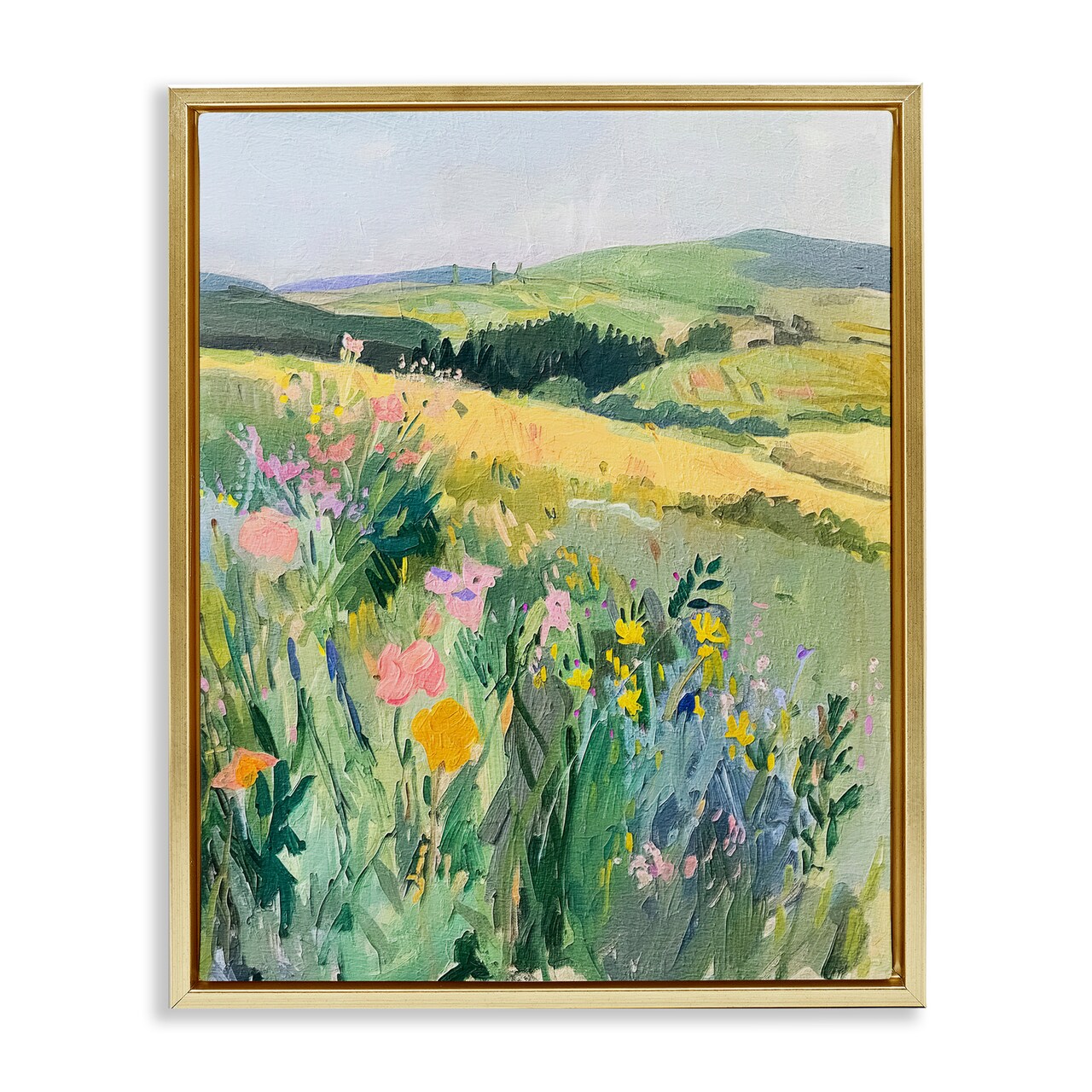 Stupell Industries Pastel Landscape Hills Floater Framed Canvas Wall Art Design by RileyB